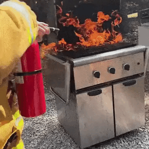Prepared Hero Fire Blanket testimonial gif of how to use